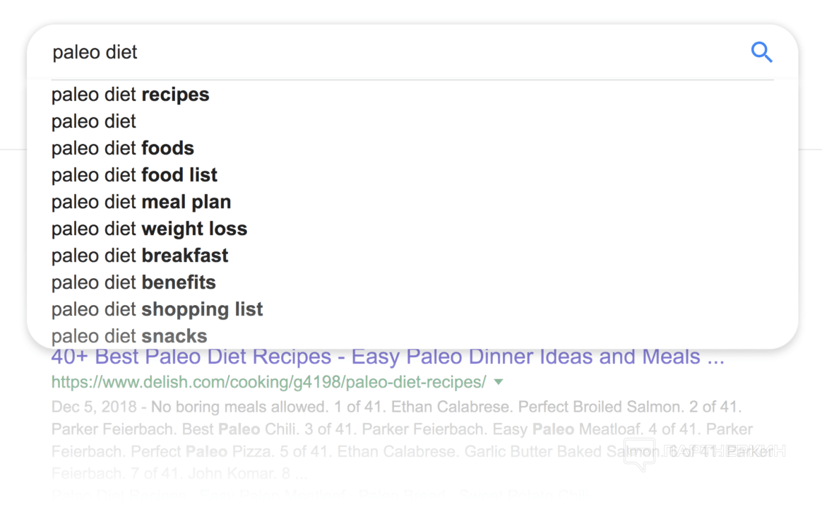 Подсказки Google