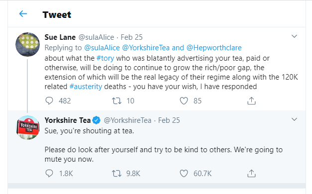 Ответ на твит от Yorkshire Tea